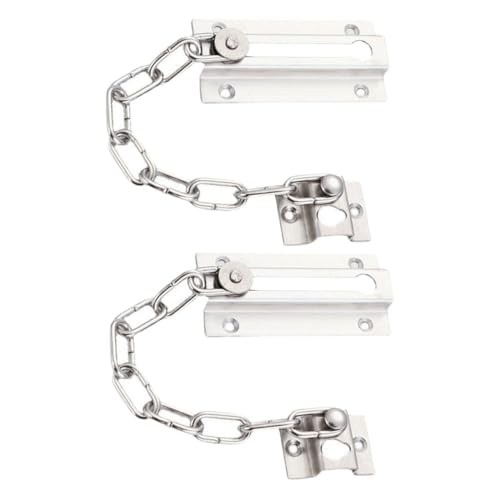 SEWACC 厚手ステンレス製ドアチェーンロック 家用防犯ラッチ 設計で耐久性抜群 インテリアに調和し簡単取付け可能 玄関 室内ドアの追加保