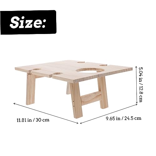 Table à vin extérieur portable en bois, support stable et compact - 4