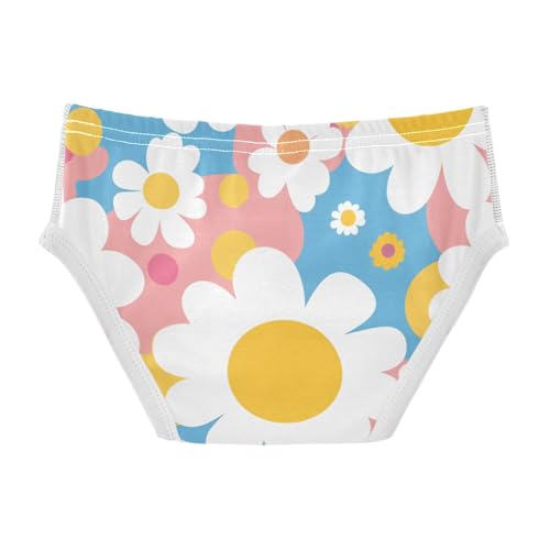 KLL Seamless Pattern White Daisies Circles Baby Boys Comfort Athletic Underwear Breathable Children Undies2