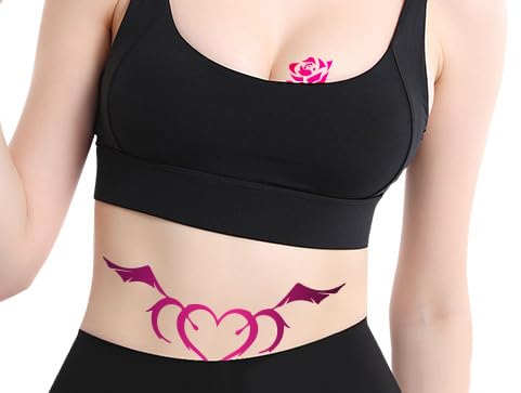 Miniatura 5 de Tatuajes temporales traviesos para mujeres, damas y niñas, 24 hojas de calcomanías temporales de tatuajes de flores, diversión para la parte