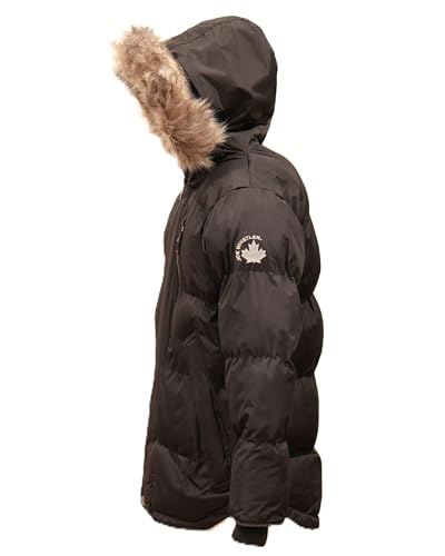 Golden Peak Boys Puffer Jacket Waterproof Winter Coat with Snorkel Hood Faux Fur Sizes 4-203