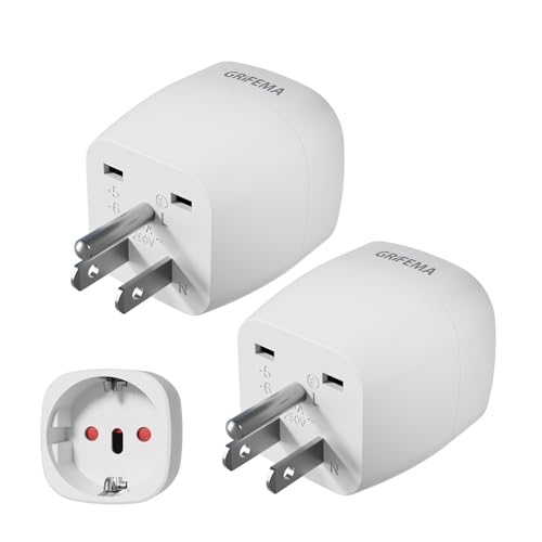 GRIFEMA Adaptateur Prise USA, Fiche France vers États-Unis Canada Mexique Thaïlande Type B, Connecteur de Voyage avec Maintien Ferme, Matériau Ignifuge PC,...