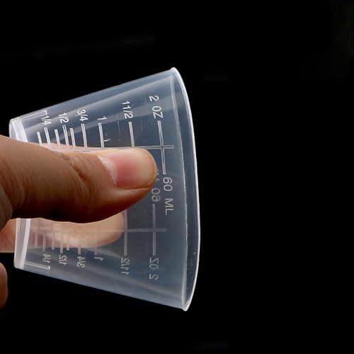 30 Pcs 60ml Vasos de Medición Plásticos Transparentes miniatura 4