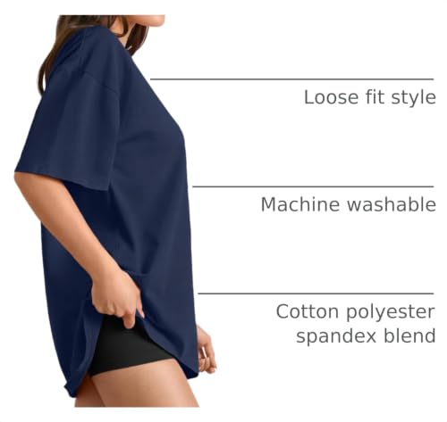 Image of Trendy Queen Womens Oversized T-Shirts Short Sleeves Workout Tops | Casual Summer Gym Tees Plus Size Fashion Clothes 2026