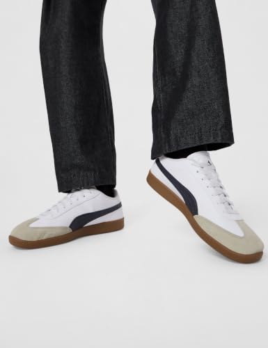 Image of Puma, Unisex-Adult, 9-T, White-New Navy-Desert Dust, Sneaker, 10UK, (39817419)