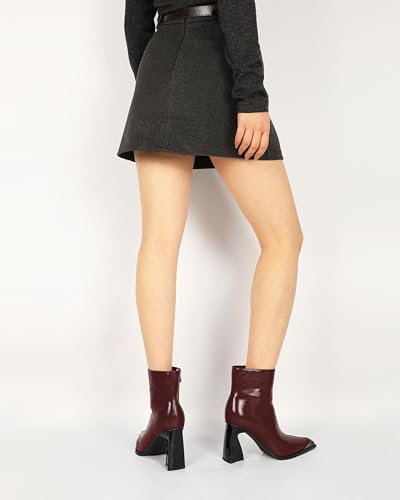 YODEKS Womens Ankle 3.3 Inch Heel Chunky Boots Side Zipper Boots Size 5-133