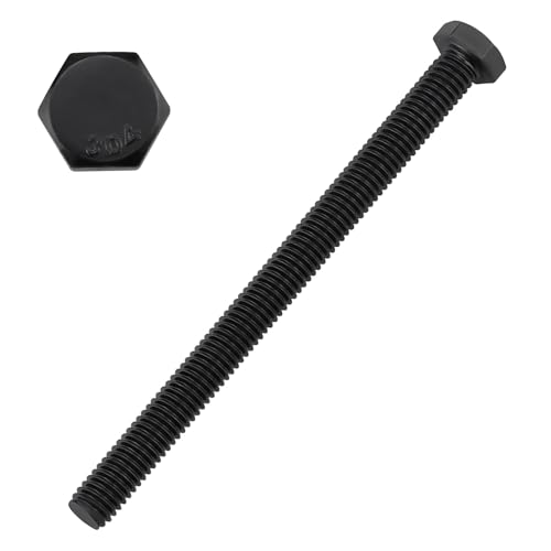 Image of 3 /8-16 x 4 Hex Head Bolts Black, 304 Stainless Steel 18-8 Hexagon Head Screws Bolts, Black Oxide Finish, Allen Hex Drive, 8 PCS