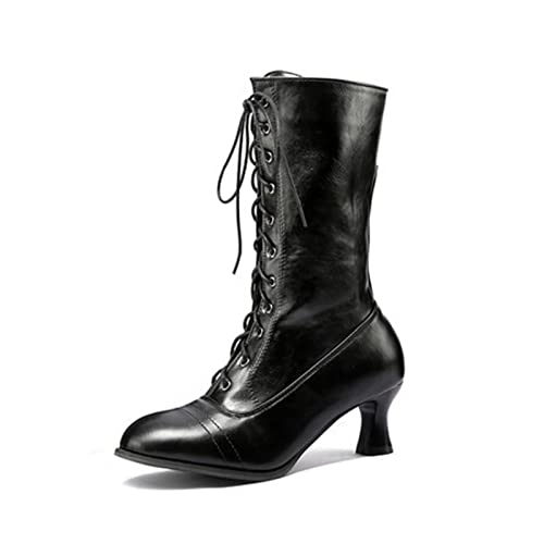 Bottines de pole dance à lacets et talons hauts épais pour femme
