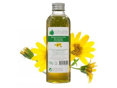 VOSHUILES - Macérât Huileux d'Arnica COSMOS - Extrait de Fleurs d'Arnica Montana - Huile de Soin Naturelle pour Massage Corps et Visage - 50 ml