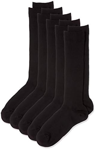 （17:30時点） [フクスケ] スクールソックス【ハイソックス丈】通学 抗菌防臭 吸水速乾 5足組 ガールズ ブラック 22(22-24cm)