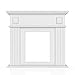 Produktbild Kaminumrandung im Landhaus Stil 100 x 109 cm in Weiß - Umbau Sims Rahmen Konsole Kamin Elektrokamin Gelkamin