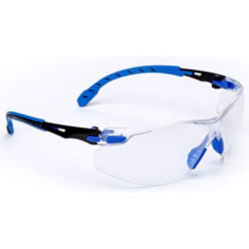 3M Safety Glasses, Solus 1000, Scotchgard Clear Lens, Blue/Black ...