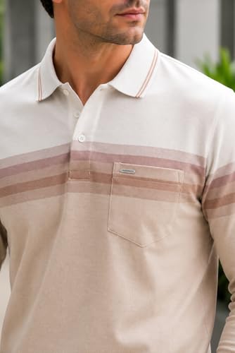Image of Full Sleeve Polo T Shirt for Men Cotton with Pocket and Collar - Regular Fit Tshirt