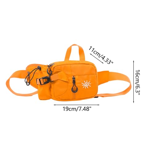 Riñonera para correr transpirable naranja con correa ajustable y portabotellas 4