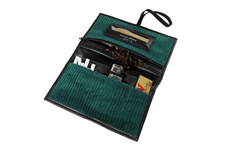 Rolling Tobacco Pouch Case with 6 Separate compartments - Travel Smoking Tobacco Pipe Bag - Roll Your Own Cigarette Organizer Kit for Smoking Accessories - Storage Container for Men & Women - Image 4