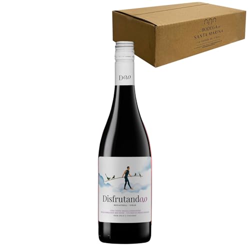 Disfrutando 0.0 Vino Tinto Sin Alcohol - Sabor Equilibrado de Frutos Rojos Maduros - Versátil y Bajo en Calorías - 75cl