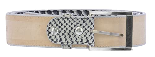 El Presidente Mens Natural Snake Python Print Leather Cowboy Belt Silver Buckle4