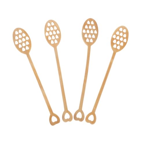 4pcs Honey Stick Decorative Honey Spoons Multi-function Mixing Spoons Long Mixing Spoons Wooden Spoons Household Stirring Sticks Wood Stirring Sticks Wooden Mixing Spoons