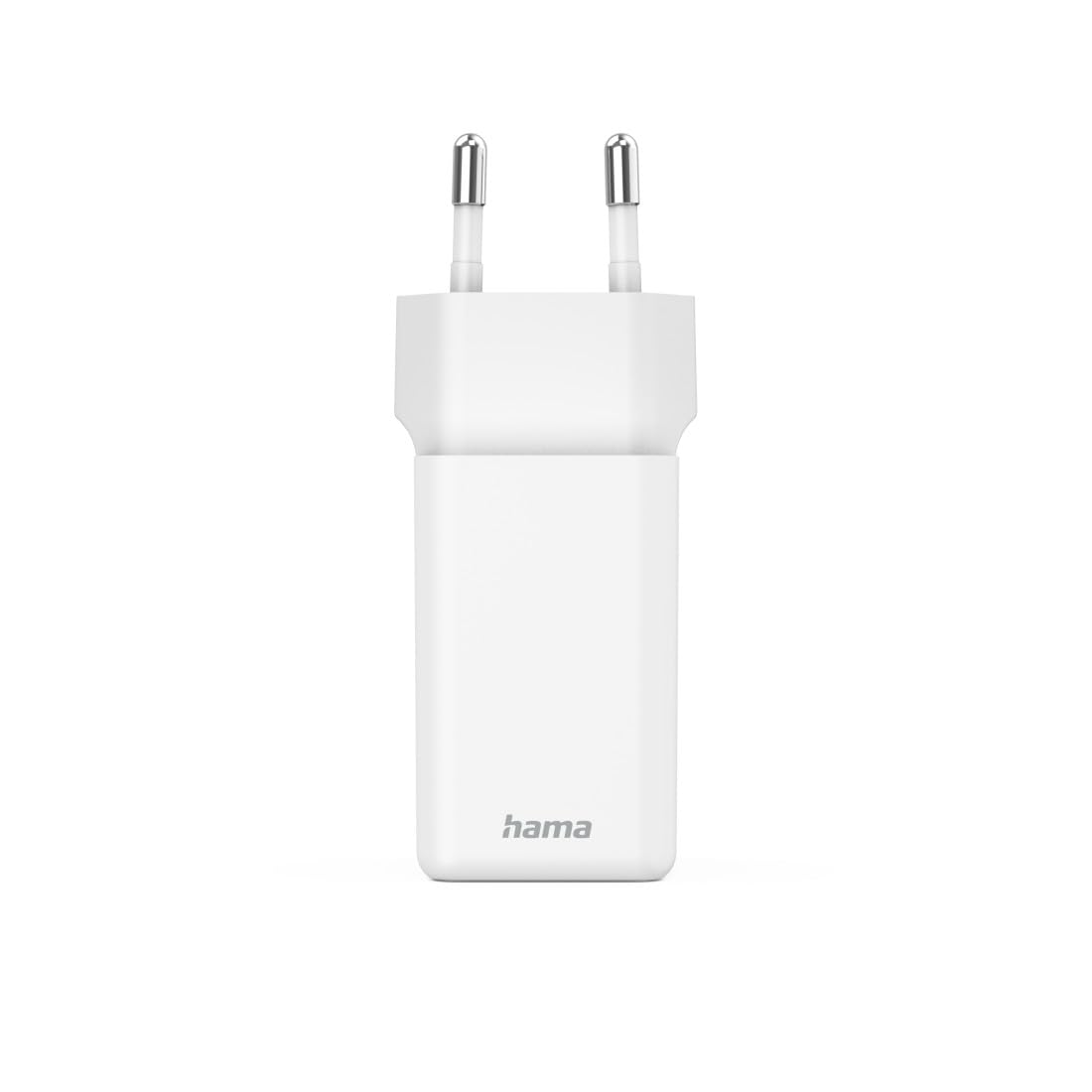 Hama Schnellladegerät, 40W (Ladegerät mit 2X USB C, unterstützt Power Delivery und Qualcomm Quick Charge, Zwei Geräte gleichzeitig Laden, superklein und kompakt, GaN Charger, akkuschonend) weiß