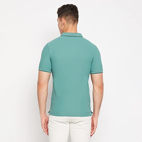 Orewa by OKANE Men's Polo Collar Stretchable Sleeve Striped Dry-Fit Breathable T-Shirt