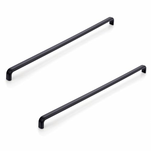 Image of LAPO 3 Piece Cabinet Handles for Cupboard Drawer, 18 Inch Pulls for Pooja Mandir, Wardrobe (450mm, Black Finish, 3 Years Warranty)