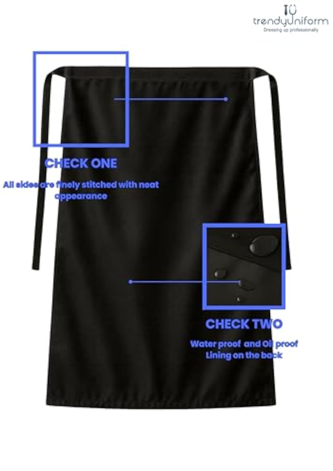 Trendy Uniform Waterproof Kitchen Waist Apron, Unisex
