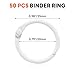 LOUZAGO 50 Pack 3/4 Inch Binder Rings, White Book Rings Index Card Ring, Metal Ring Binder Clips Key Rings Paper Rings for Office, School, Home (20mm, White)