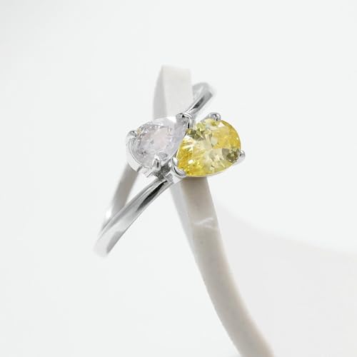 Bague de mariage argent sterling 925 éclat jaune pour vos soirées - 4