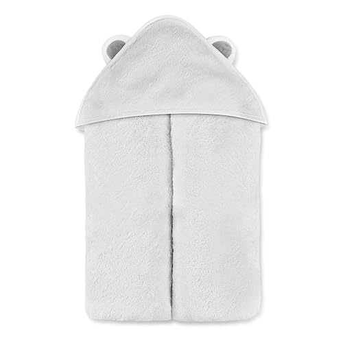 Image of Natemia Baby Hooded Towel - Premium Ultra Soft Baby Bath Towel with Animal Design - Rayon from Bamboo Hooded Baby Towels for Newborn to Toddler - Made in Turkey - Perfect Baby Gifts - Grey Bear