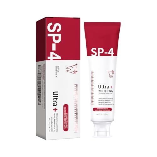Pasta de dientes probiótica SP-4 4D Súper blanqueadora y aliento fresco - 120 g Contiene Bifidobacterium y Lactobacillus para proteger los dientes y proporcionar una frescura duradera