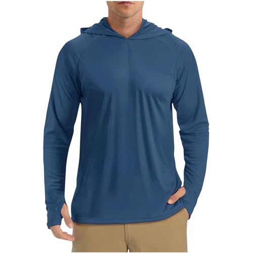 Generic Men's Sun Shirt UPF 50+ Long Sleeve Hoodie UV Protection Lightweight Running Hiking Shirts Quick Dry Fishing T-Shirt