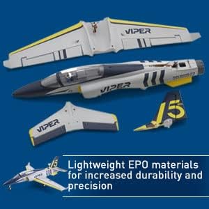 Miniatura 5 de Fms Rc Jets - Aviones Viper V2 EDF de 2.756 in azul marino para adultos para entrenadores para principiantes 6 CH aviones de control remoto PNP (sin