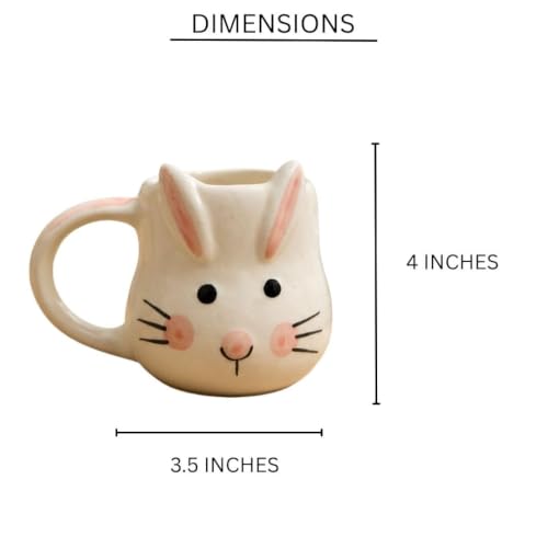 Image of Craftribal Ceramic Cute Rabbit Mug - 300 Ml Coffee Mug | Cute Gifts for Girls, Boys, Kids, Friends | Perfect for Tea, Milk, Hot Chocolate & Beverages | Birthday, Anniversary & Gifting Pack of 1