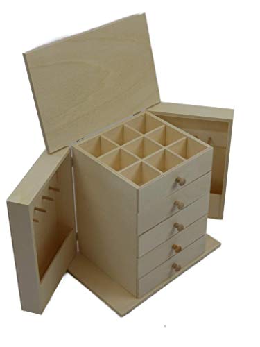 GRECA Mueble joyero en madera en crudo