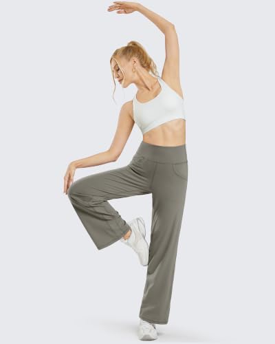 Image of Promover Wide Leg Pants for Woman Yoga Pants with Pockets Stretch