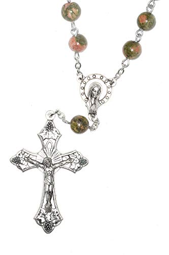 One Decade Pocket Rosary made with Unakite Gemstones