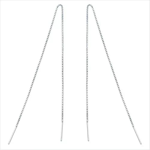 Boucles d'oreilles Argent 925 CFWSHJ chaîne anti-perte réglable de 10-22CM pour oreilles sensibles