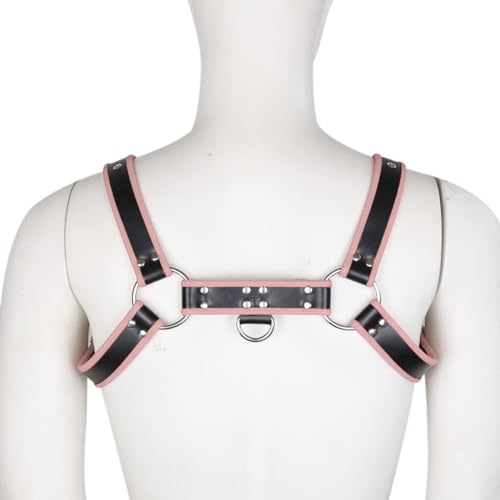 Punk PU Leather Harness for Man Adjustable Leather Harness Body Chest Half Harness Punk Belt Clubwear Costume4