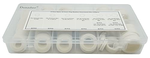 Image of 200PCS 8 Sizes Nylon Oil Drain Plug Gaskets, Washer Assortment Kits Fit M12 M14 M16 M18, M20