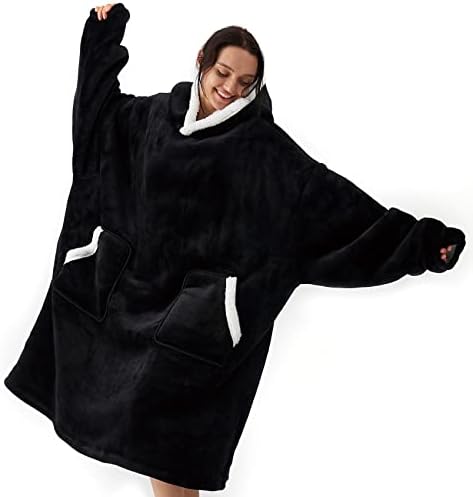 EHEYCIGA Oversized Blanket Hoodie Women Men, Sherpa Fleece Snuggle Hoodie Blanket, Fluffy Cozy Wearable Hooded Blanket for Adult, Gifts for Women Her Ladies, One Size Fits All, Pink, 85x95cm