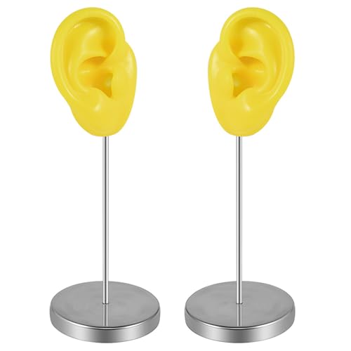 GKOXUQ Flexible Silicone Ear Mannequin for Piercing Techniques Realistic Left and Right Human Ear Molds Jewelry Exhibits Props