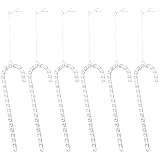 Xoktlde 6 divisions en forme de bâton de bonbons transparent moulé ornement supplémentaire en polyacrylate de Noël pont suspendu pour la décoration de fête de famille en acrylique Candy Staff