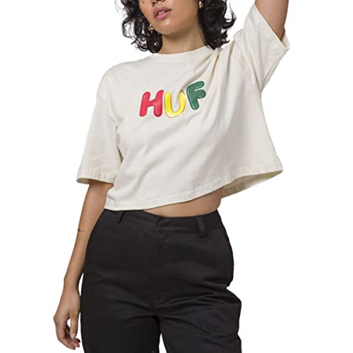 Huf Womens Gummed Crop T-Shirt - Off White