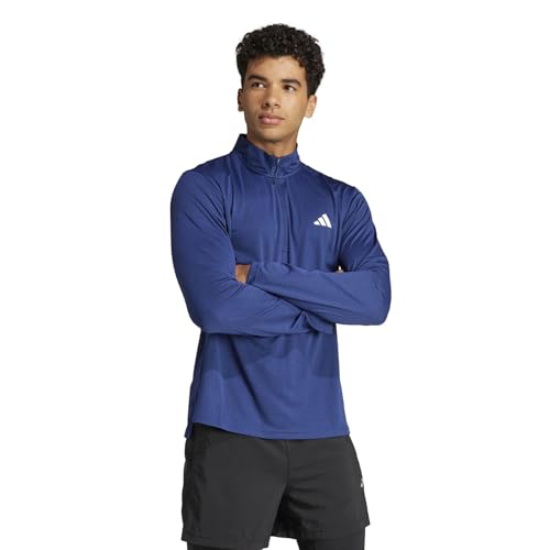 Image of adidas Men's Sweatshirts | Tr-ES 1I4Zip | Blue |