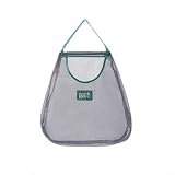 Rackumic Borsa portaoggetti multiuso da appendere alla parete, grande capacità, traspirante, in cotone e lino, design a rete, per verdure, frutta, immondizia, riutilizzabile, supporto ventilato (extra