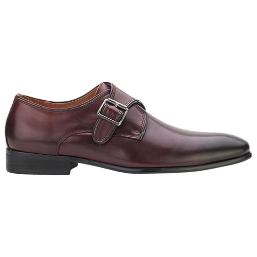 Chaussure monk strap cuir marron confortable semelle cousue main