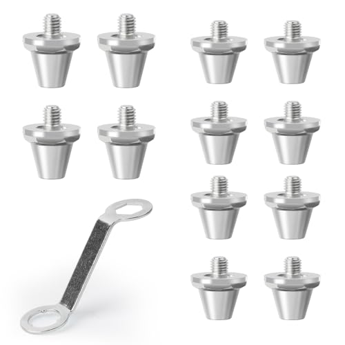 Crampons de Football en Métal - 12 Pièces de Rechange pour Chaussures, Pointes 11/13mm Argent pour Serrer