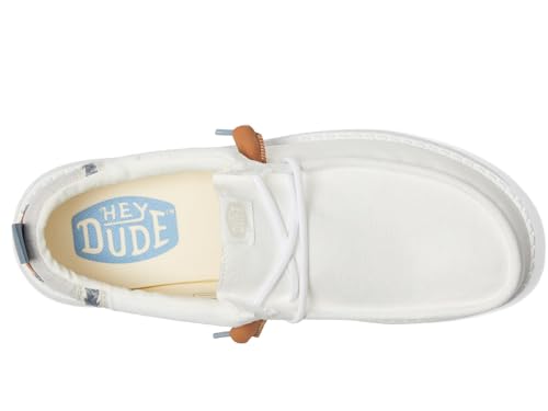 HEYDUDE Wally Craft Linen White/Stone Grey Size 14, Men’s Shoes, Men's Slip-on Loafers, Comfortable & Light-Weight2