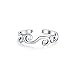 Sterling Silver Swirl Midi Ring Adjustable Scroll Toe Rings