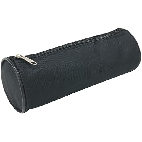 Waytex 931280 Round Pencil Case 21 cm Diameter 7.5 cm Textile Plain Black Cover